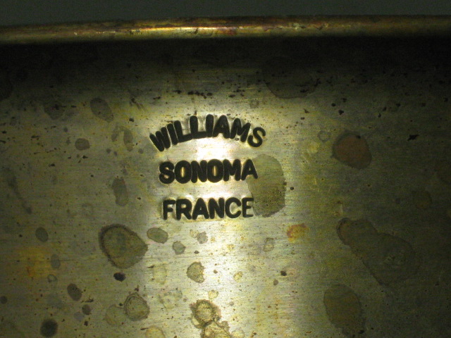 Williams Sonoma Copper Stainless Saute Pan W/ Brass Handle 10" Diameter 3" Deep 3
