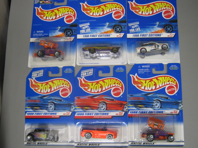 100 New Hotwheels Mattel Cars Assortment MOC 1990s Treasure Hunt First Editions 1