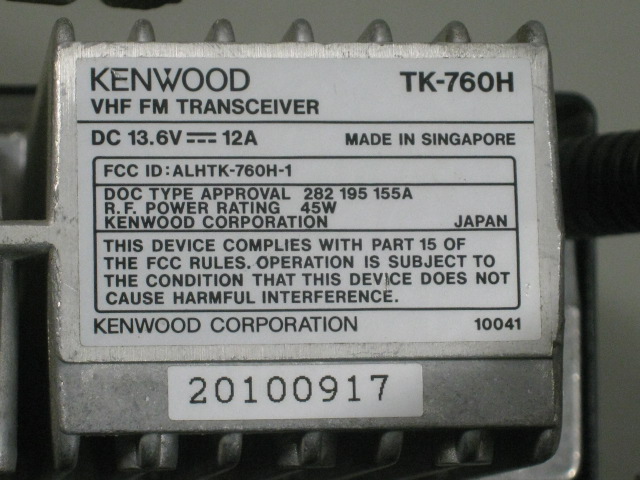 Kenwood TK-760H 32 Channel 45W 148-174Mhz VHF Narrow Band Mobile Radio +Mic Work 3