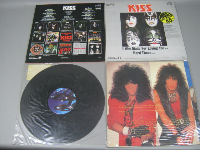4 KISS Rare Vinyl 12" Album Singles Autographed A Black Diamond Creatures German 1