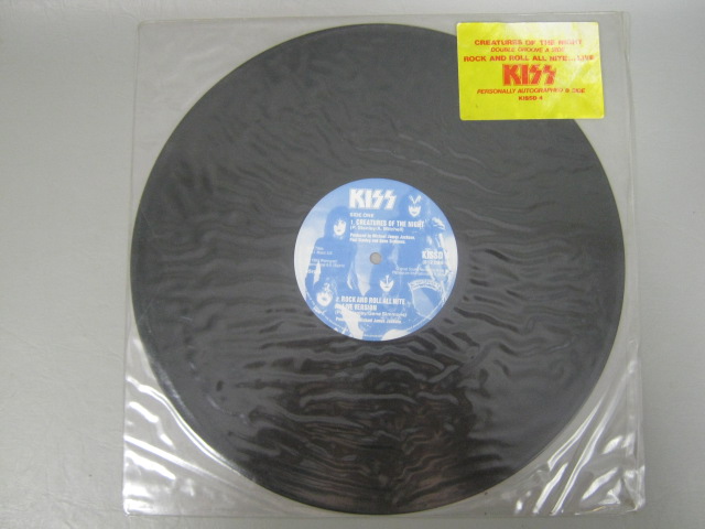 4 KISS Rare Vinyl 12" Album Singles Autographed A Black Diamond Creatures German 2