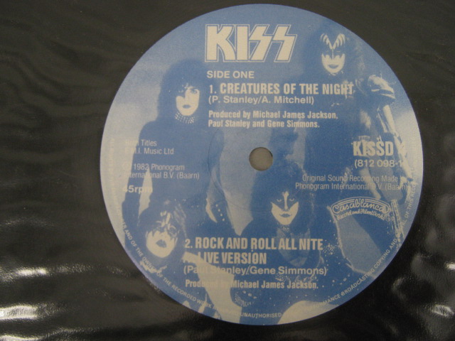 4 KISS Rare Vinyl 12" Album Singles Autographed A Black Diamond Creatures German 4