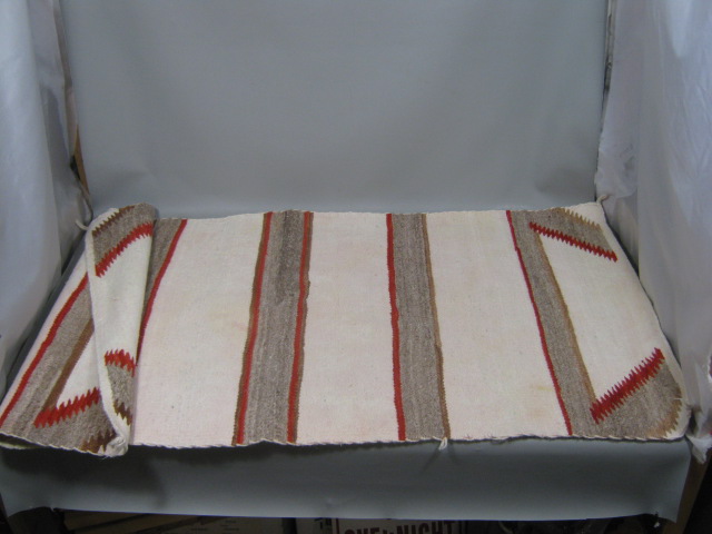 Large Vtg Navajo Navaho Native American Indian Rug Carpet Brown Red 30" x 60" NR