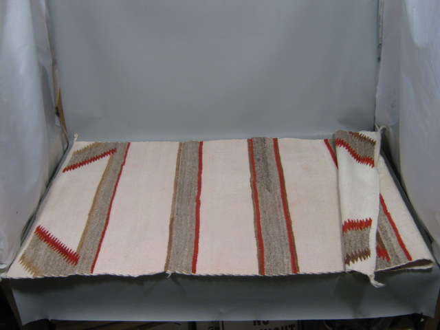 Large Vtg Navajo Navaho Native American Indian Rug Carpet Brown Red 30" x 60" NR 3