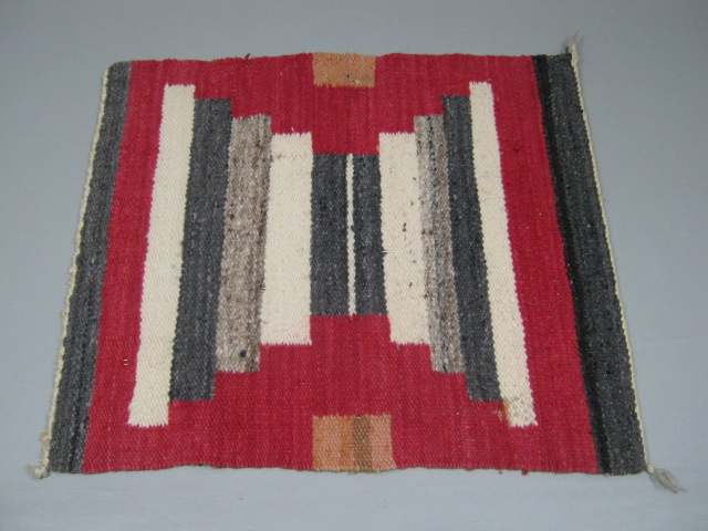 2 Vtg Native American Indian Navajo Navaho Woven Rugs Carpet 17" x 19" 16" x 34" 1