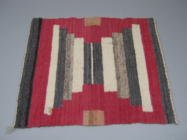 2 Vtg Native American Indian Navajo Navaho Woven Rugs Carpet 17" x 19" 16" x 34" 2