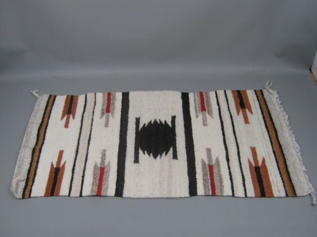2 Vtg Native American Indian Navajo Navaho Woven Rugs Carpet 17" x 19" 16" x 34" 3