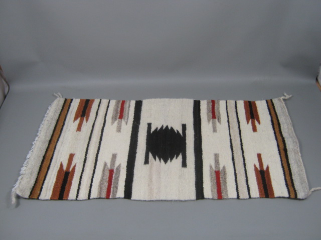 2 Vtg Native American Indian Navajo Navaho Woven Rugs Carpet 17" x 19" 16" x 34" 5