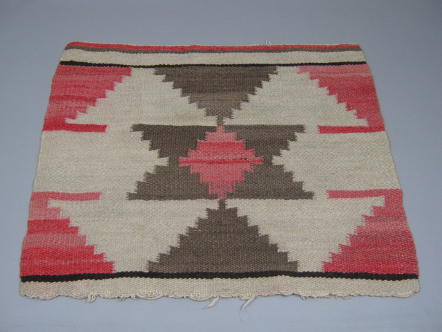 2 Vtg Native American Indian Navajo Navaho Woven Rug Carpet 18" x 21.5" 18 x 34" 2