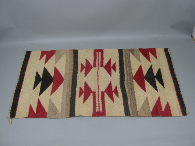 2 Vtg Native American Indian Navajo Navaho Woven Rug Carpet 18" x 21.5" 18 x 34" 3
