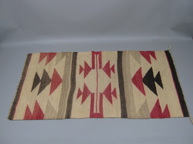 2 Vtg Native American Indian Navajo Navaho Woven Rug Carpet 18" x 21.5" 18 x 34" 5