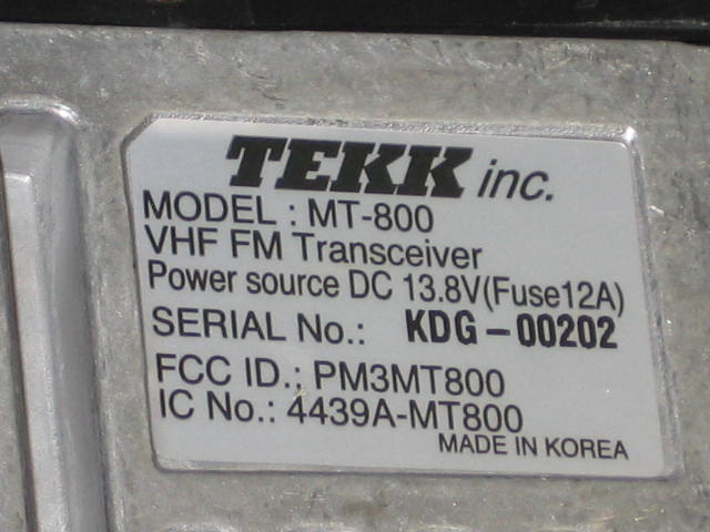 2 Tekk VHF MT-800 50W 16 Channel Mobile Rescue Radios 5