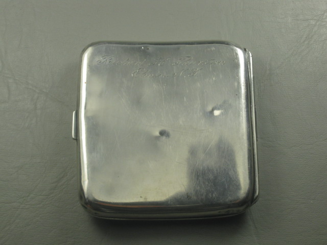 Vtg Antique Engraved Webster Sterling Silver Repousse Cigarette Case 90.6 Grams 4
