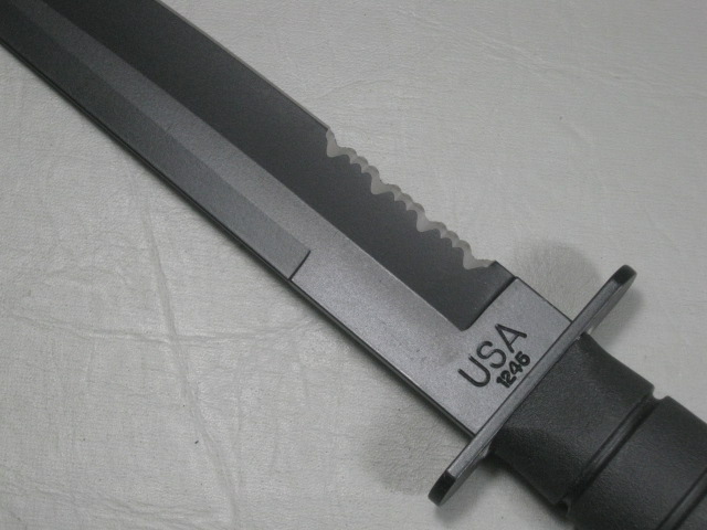 Ka-Bar 1245 Black Tanto Hunting Survival Combat Knife Original Sheath EXC COND! 2