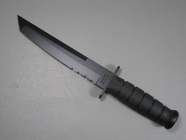 Ka-Bar 1245 Black Tanto Hunting Survival Combat Knife Original Sheath EXC COND! 3