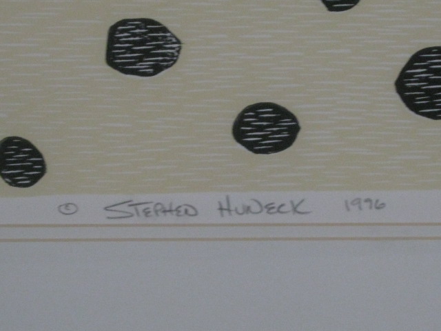RARE Stephen Huneck 1996 Original Signed Woodcut Triptych Dog Walker #1 of 250 11