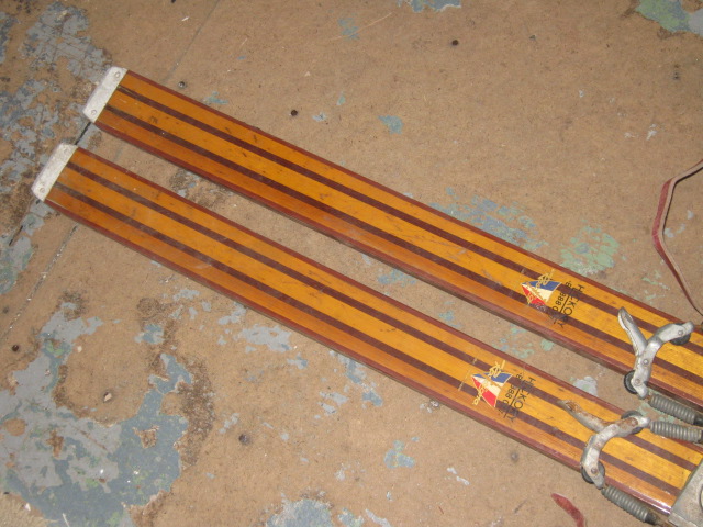 Vtg Rossignol Competition 41 Hickory Wood Downhill Skis LOOK Nevada Bindings NR! 3