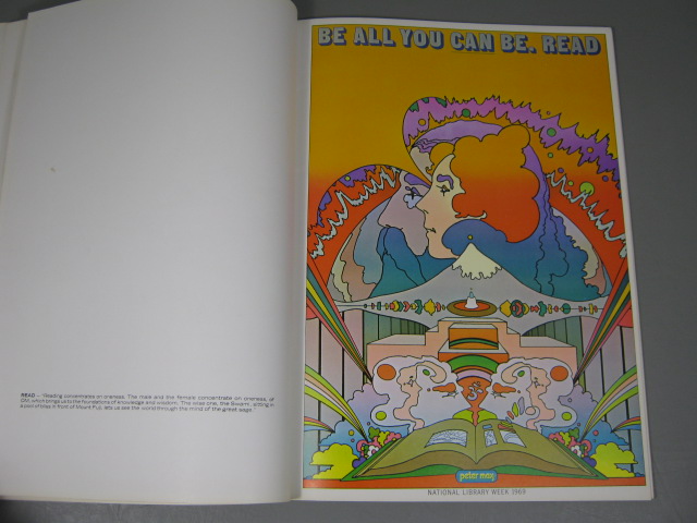 Original 1970 Peter Max Poster Book Psychedelic Art Bob Dylan NBC Pan Am 11"x16" 6