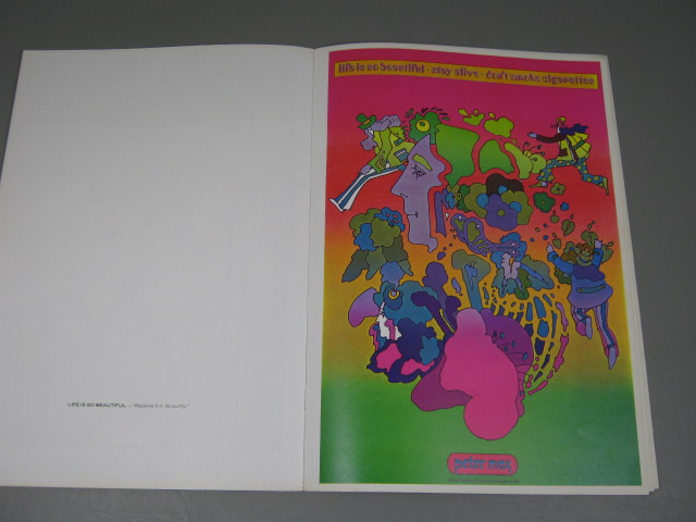 Original 1970 Peter Max Poster Book Psychedelic Art Bob Dylan NBC Pan Am 11"x16" 14