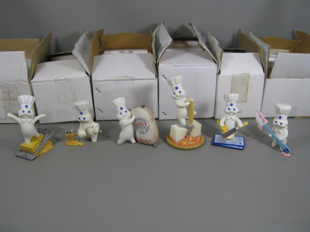 6 Pillsbury Doughboy Danbury Mint Collector Figurines MIB Big Cheese Flour Power
