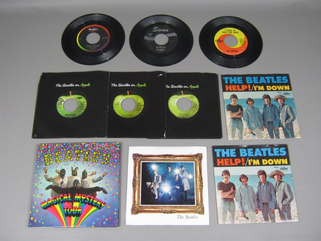 Beatles 45 Lot Magical Mystery Tour Help Strawberry Fields Picture Sleeves Swan