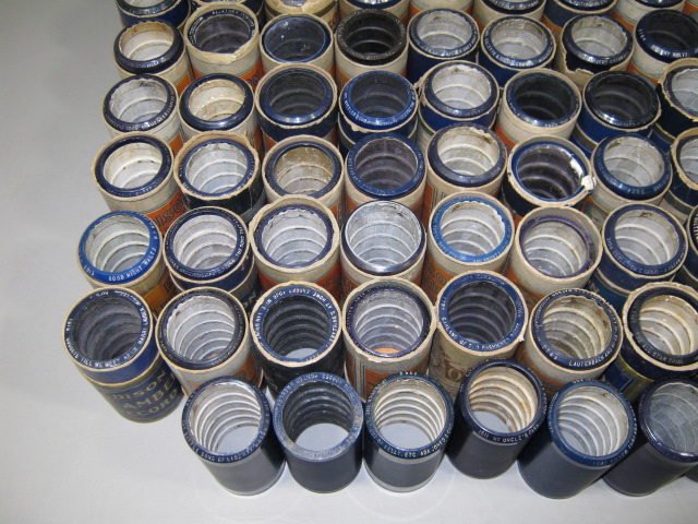 98 Wax Cylinder Phonograph Record Lot Edison Blue Amberol Columbia Tubes Lids NR 1