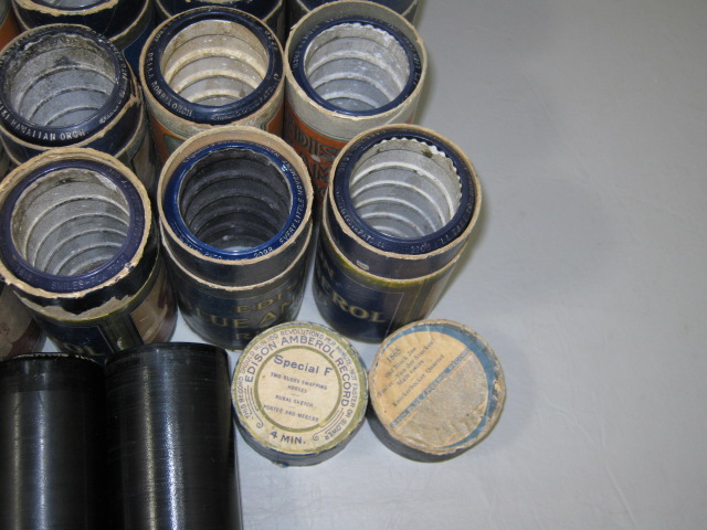 98 Wax Cylinder Phonograph Record Lot Edison Blue Amberol Columbia Tubes Lids NR 6