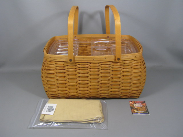 Longaberger Craft Keeper Basket Butternut Liner Protector + 2 Inserts 2005 NR!