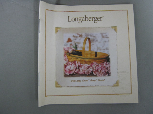 Longaberger Peony Basket Wrought Iron Miniature Baking Dish Milk Pitcher Liners 7