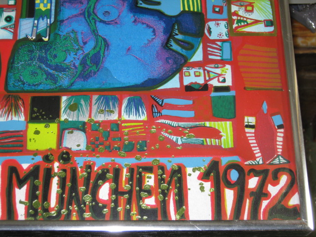 RARE Hundertwasser 1972 Olympics Munich Massacre Print Poster Ltd Ed 1612 / 3999 7