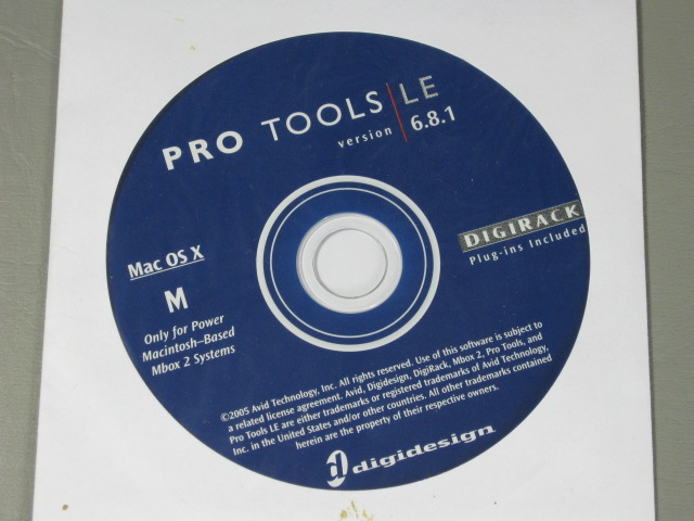 Digidesign Mbox2 Digital Recording Interface Pro Tools Manuals Software Orig Box 13