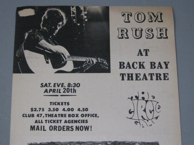 4 RARE Vtg Club 47 1960s Folk Rock Blues Concert Calendar Posters Harvard Square 9