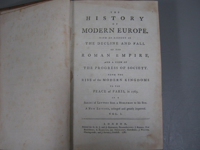 The History Of Modern Europe 5 Volume Set William Russell 1786 Hardcover Books 2