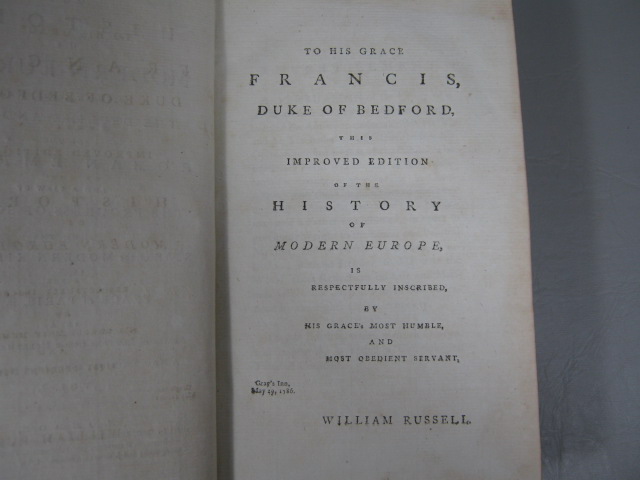 The History Of Modern Europe 5 Volume Set William Russell 1786 Hardcover Books 3
