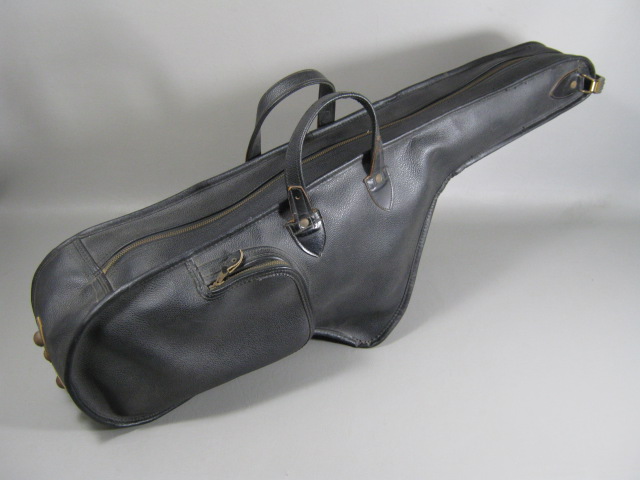 Vintage Leather Alto Sax Saxophone Gig Bag Carrying Case Artistic Black 2