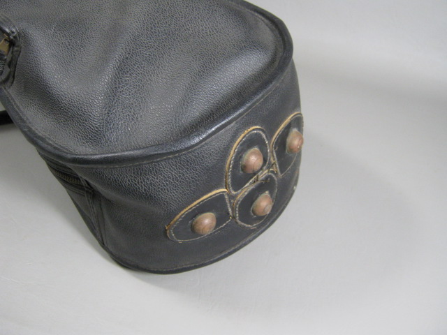 Vintage Leather Alto Sax Saxophone Gig Bag Carrying Case Artistic Black 3