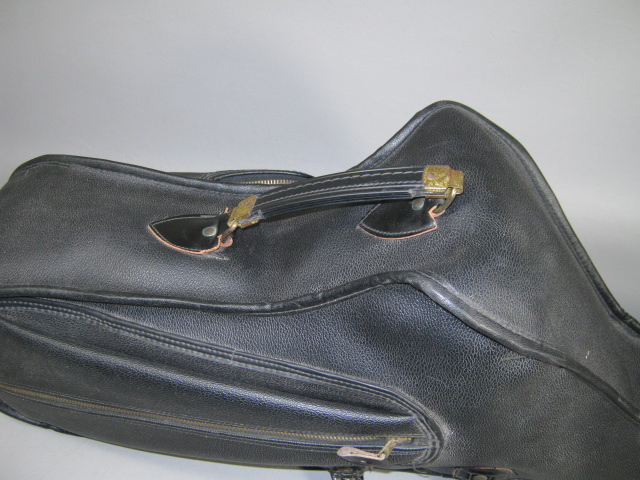 Vintage Leather Alto Sax Saxophone Gig Bag Carrying Case Artistic Black 5