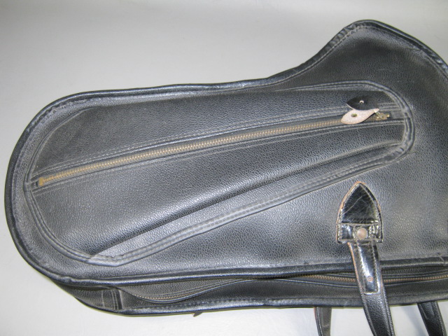 Vintage Leather Alto Sax Saxophone Gig Bag Carrying Case Artistic Black 6