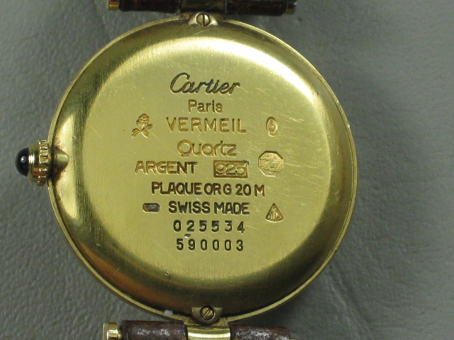 Must De Cartier Vermeil 18k Gold Plated Silver Quartz Argent 925 Plaque Or G 20M 8
