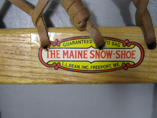 Vintage LL Bean The Maine Snow Shoe 10 X 36 Wooden Wood Leather Winter Sports NR 1