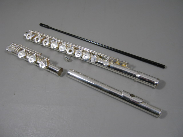 Gemeinhardt 3SB Custom Solid Silver Open Hole Inline G Low B Foot Flute Outfit + 1