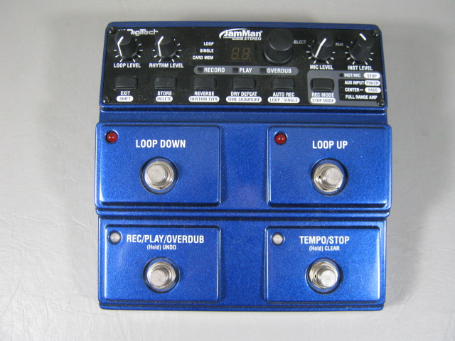 Digitech Jam Man Stereo Looper Phrase Sampler Guitar Effect Pedal W/Power Supply 1
