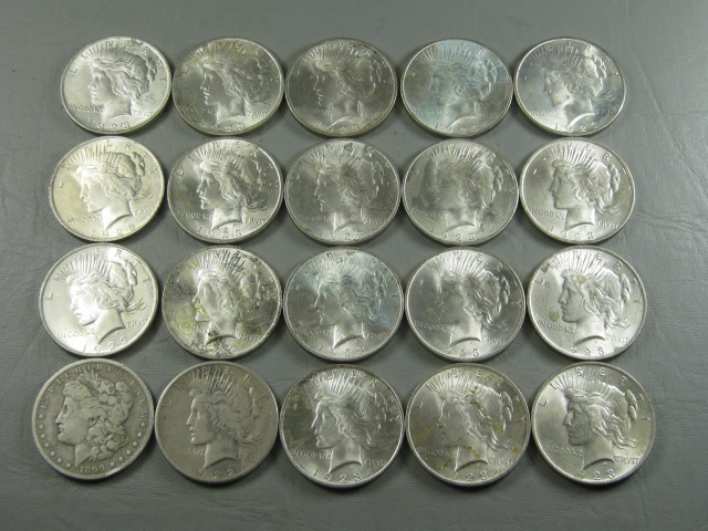 20 Silver Dollars Collection Set Lot 1899-O Morgan 1922-S 1923 Peace Cull NO RES