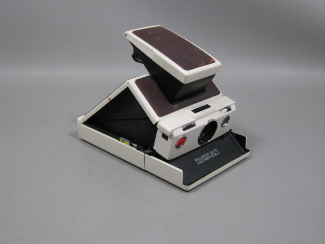 Vtg White Polaroid SX-70 Land Instant Film Camera Model 2 W/ Leather Case Tested 1