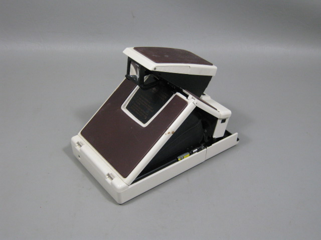 Vtg White Polaroid SX-70 Land Instant Film Camera Model 2 W/ Leather Case Tested 6