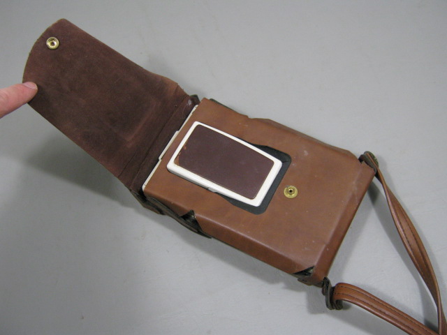 Vtg White Polaroid SX-70 Land Instant Film Camera Model 2 W/ Leather Case Tested 11