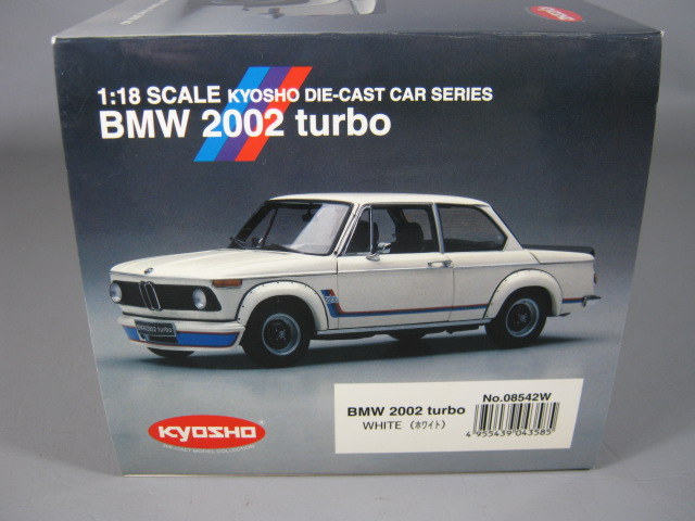 Kyosho BMW 2002 Turbo White 1/18 Scale Diecast Model Car MIB 08542W No Reserve 10