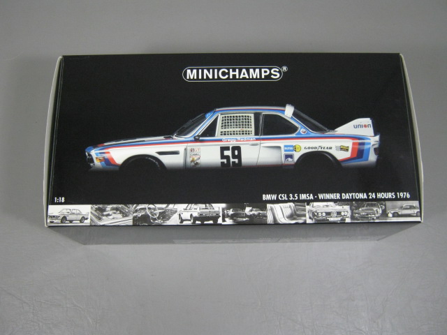 Minichamp BMW CSL 3.5 IMSA Winner Daytona 24 Hour 1976 1/18 Scale Diecast MIB NR 5