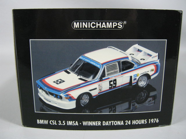 Minichamp BMW CSL 3.5 IMSA Winner Daytona 24 Hour 1976 1/18 Scale Diecast MIB NR 6