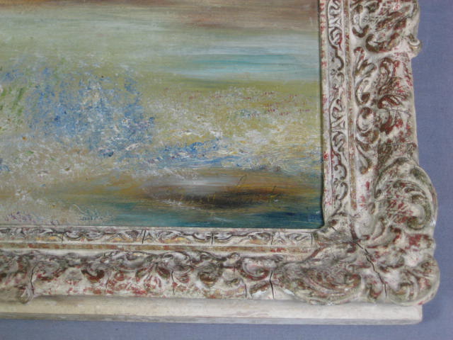 Antique Mary Frack Landscape Oil On Board Art Painting 5